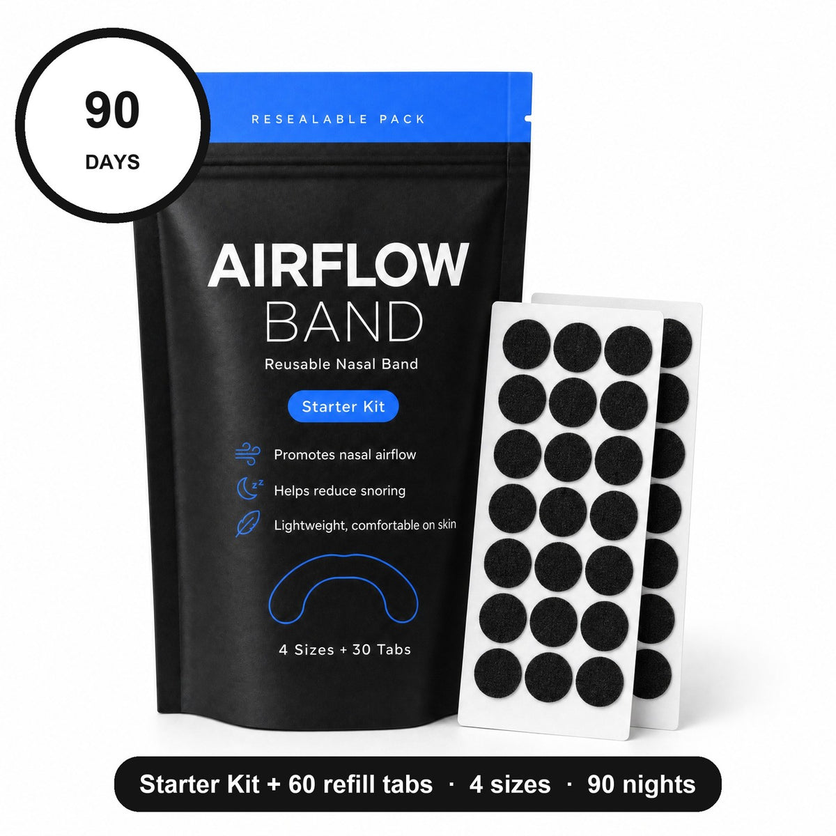 AirFlow Band Starter Kit - 90 Days: pouch + 60 refill tabs