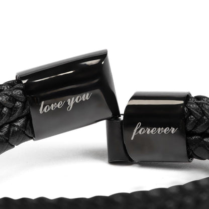 To My Son - Never Alone - Braided Leather Bracelet