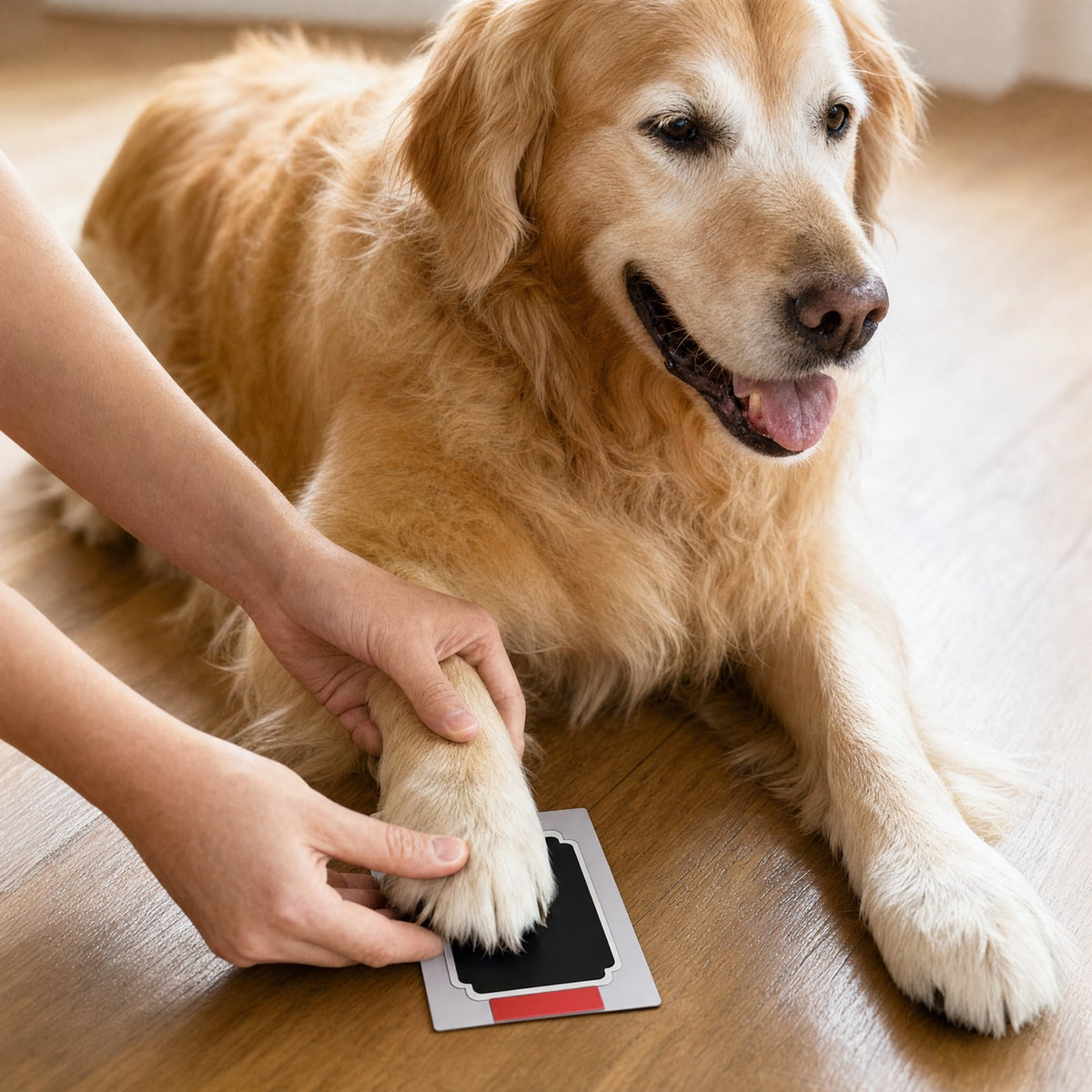 Step 2: press the paw gently onto the pad